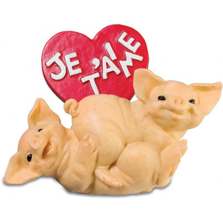 Figurine couple Cochons Je t'aime