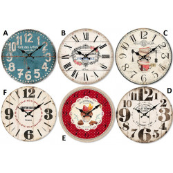 Horloge murale Pub rétro en bois - 34 cm