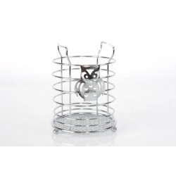 Porte ustensiles de cuisine Hibou métal chromé