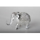 Figurine Eléphant ethnique couleur argent - 18 cm