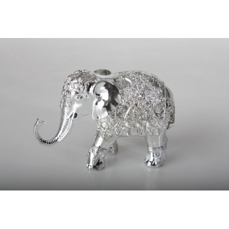 Figurine Eléphant couleur argent - 18 cm