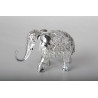 Figurine Eléphant ethnique couleur argent - 18 cm