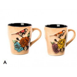 Lot de 2 Tasses Oiseau en céramique