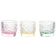 Lot de 3 Verres relief avec fond coloré