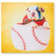 Tableau toile Chien - Chiot et Ballon - 40 x 40 cm