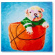 Tableau toile Chien - Chiot et Ballon - 40 x 40 cm