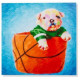 Tableau toile Chien - Chiot et Ballon - 40 x 40 cm