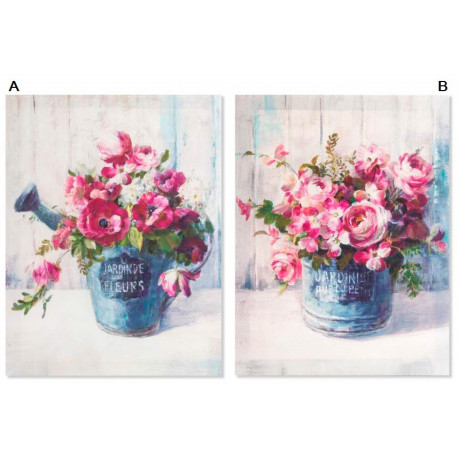 Cadre toile Roses dans pot - 45 x 35 cm