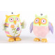 Tirelire figurine Hibou fleur - 15 cm