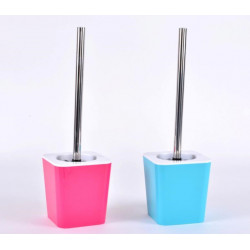 Pot à balai + Brosse WC Couleur - Bleu ou Rose 