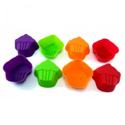 Set de 8 Moules en silicone Cupcake 4 couleurs