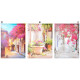 Tableau toile Maisons et fleurs - 56 x 39 cm