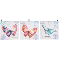 Tableau toile Papillon - 28 x 28 cm