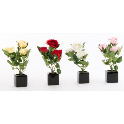 Fleurs artificielles Roses dans pot - 17 cm