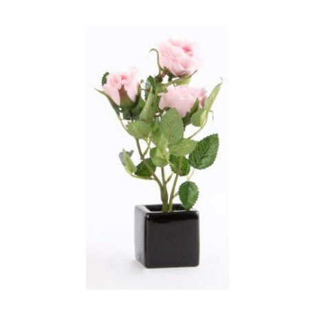 Fleurs artificielles Roses dans pot - 17 cm