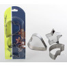 Set de 3 Emporte-pièces pâtisserie Lune Coeur étoile en inox