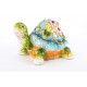 Statuette Tortue couleur Fleur - 21 cm