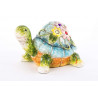 Statuette Tortue couleur Fleur - 21 cm