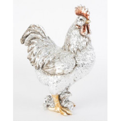 Statuette Coq couleur argent - 26,5 cm