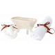 Set 3 pièces Salle de bain : Parfum d'intérieur Ange + serviette + porte savon