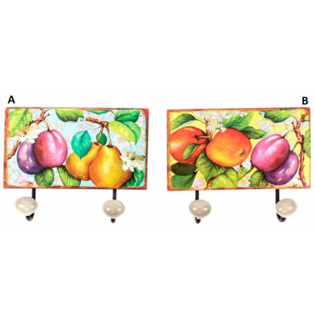 Porte manteau mural en métal Fruits 