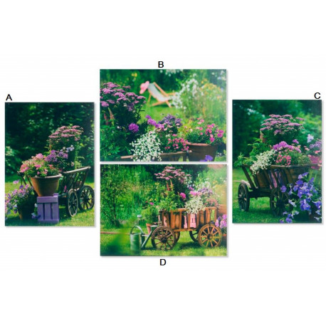 Tableau toile Jardin fleurs - 60 x 44 cm