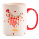 Lot de 2 mugs Poule en céramique