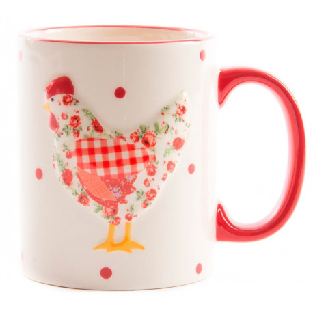 Lot de 2 mugs Poule en céramique