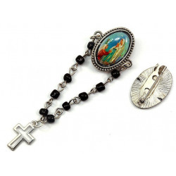 Broche - dizainier Vierge de Lourdes 