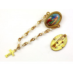 Broche - dizainier Vierge de Lourdes 