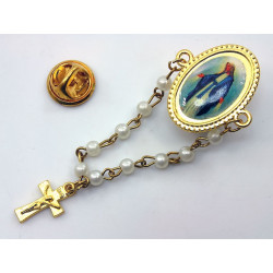 Broche - dizainier Vierge de Lourdes 