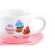 Lot de 2 Tasses + soucoupes Cupcake en céramique