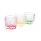 Lot de 3 Verres relief avec fond coloré