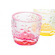 Lot de 3 Verres relief avec fond coloré