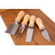 Planche à découper +  4 Couteaux à fromage en bambou