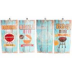 Tableau bois Barbecue Pub vintage - 60 x 30 cm