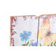 Tableau bois Fleurs et papillons - 60 x 30 cm