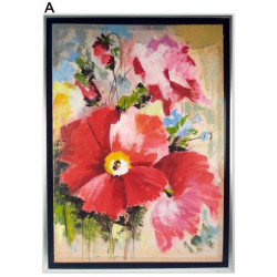 Tableau peinture design Fleurs - 50 x 50 cm