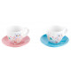 Lot de 2 Tasses + soucoupes Hibou en céramique