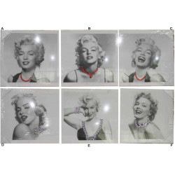 Cadre toile Marilyn Monroe avec gemmes - 30 x 30 cm