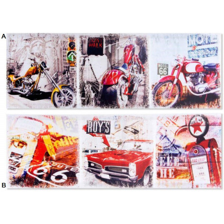 Tableau toile Voiture ou Moto - USA - 90 x 30 cm