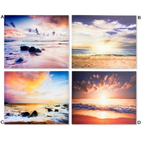 Tableau toile Plage - coucher de soleil - 50 x 40 cm