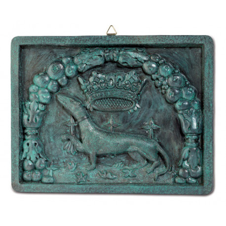 Décoration murale Blason Hermine col. vert bronze