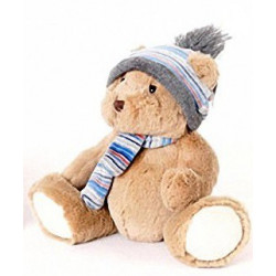 Peluche Ourson avec bonnet et écharpe - 25 cm