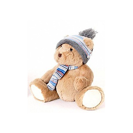 Peluche Ourson avec bonnet et écharpe - 25 cm