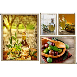 Tableau toile lin Olives - Provence - 56 x 46 cm