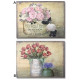 Tableau lin Bouquet de fleurs - 45 x 35 cm