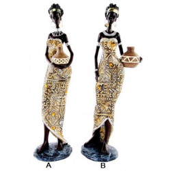 Statuette Femme africaine avec pot - 31 cm