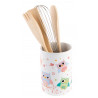 Porte ustensiles Hibou céramique + 4 ustensiles cuisine