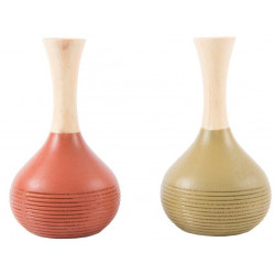 Vase moderne en bois naturel - 21 cm